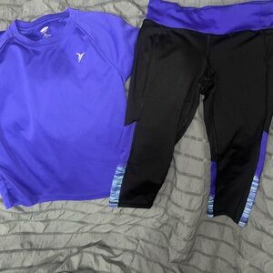 Youth Old Navy Active Go-Dry Set in Purple and Black
